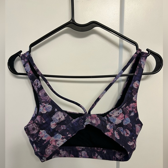 🍁Athleta Purple Floral Sports Bra - Picture 4 of 5